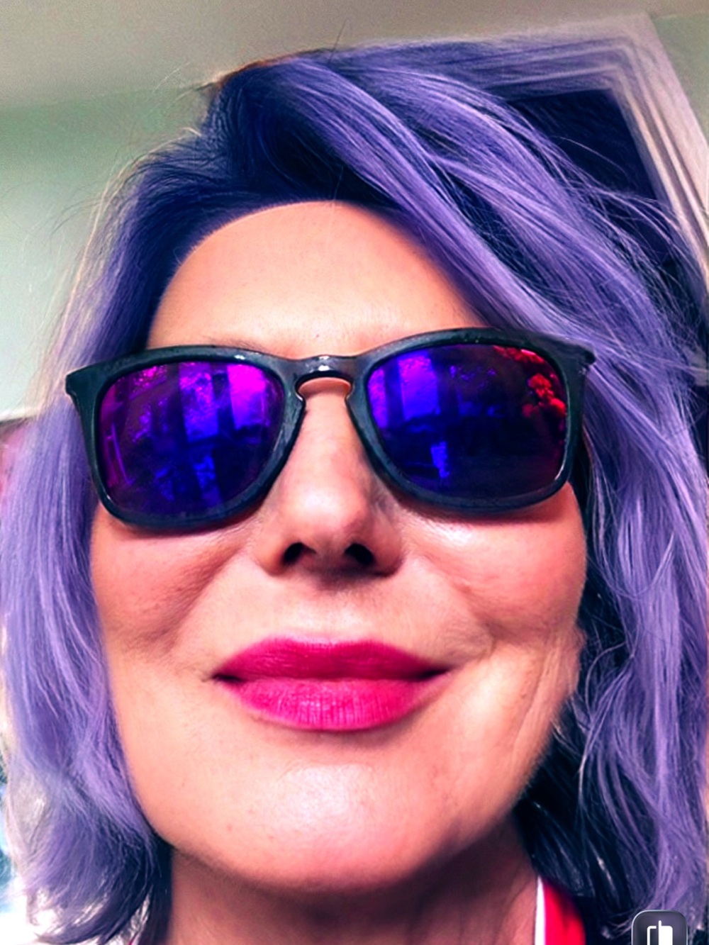 Ray-Ban Black Frame Sunglasses with Purple Mirrored Lenses ( replaced the lenses - Picture 6 of 6